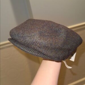 Toddler Newsboy Style Brown Tweed Flat Cap, NWT